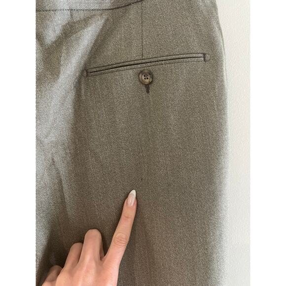 Hickey Freeman Dress Pants Pleated Not Hemmed Light Brown Taupe Size 36 JJ - Picture 10 of 13